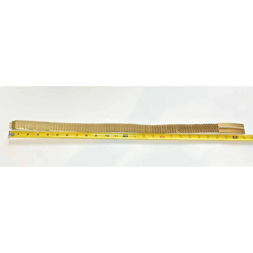 Vintage Fish Snake Scale Stretch Belts Silver and Gold Lot of 2 Disco 70s 80s